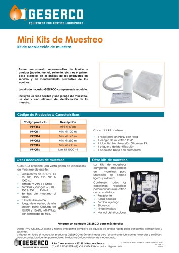 Mini Kits de Muestreo