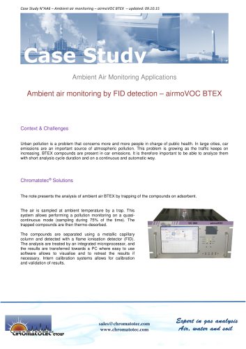 Case Study airmoVOC BTEX for VOCs measurement in ambient air