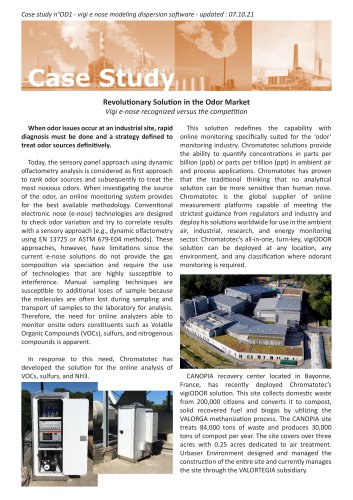 Case Study - Modeling dispersion software - Vigi e-nose