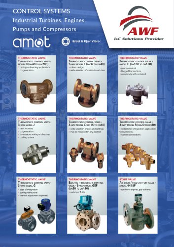 Amot temperature control valves and Br&uuml;el & Kjaer Vibro vibration sensors