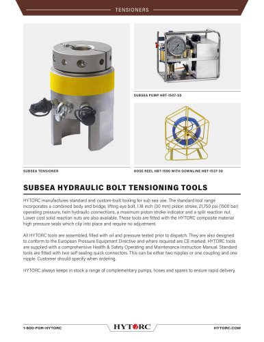 SUBSEA HYDRAULIC BOLT TENSIONING TOOLS