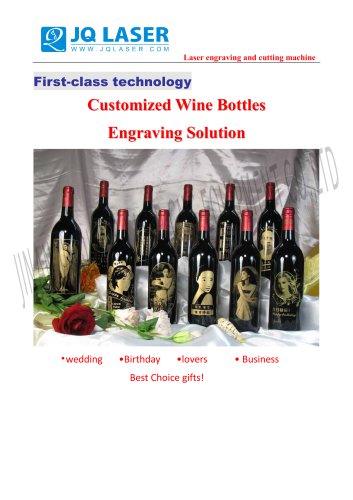 JQ art bottle laser engraving for wine cup bottle glass