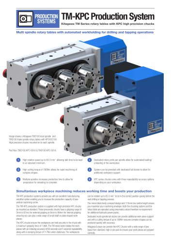 TM-KPC Production System Kitagawa TM Series rotary tables with KPC high precision chucks