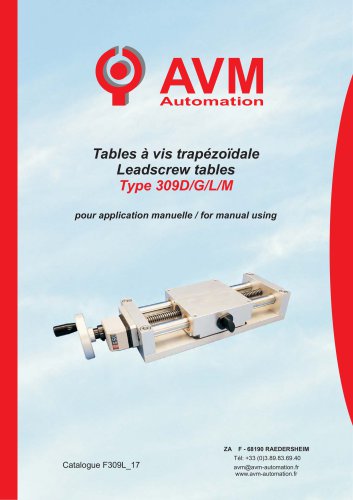 Tables &agrave; vis trap&eacute;zo&iuml;dale Leadscrew tables Type 309L