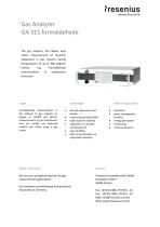 GA315 Formaldehyde Data Sheet