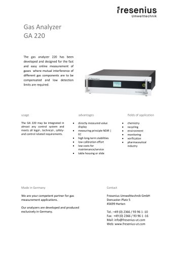 Gas Analyzer GA220