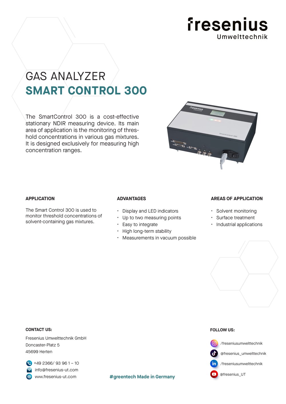 Smart Control 300 Data Sheet - Fresenius Umwelttechnik GmbH 
