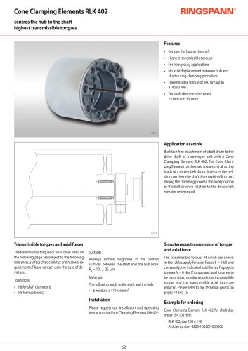 Cone Clamping Elements RLK 402 RINGSPANN