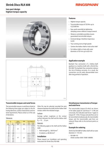 Shrink Discs RLK 608 RINGSPANN