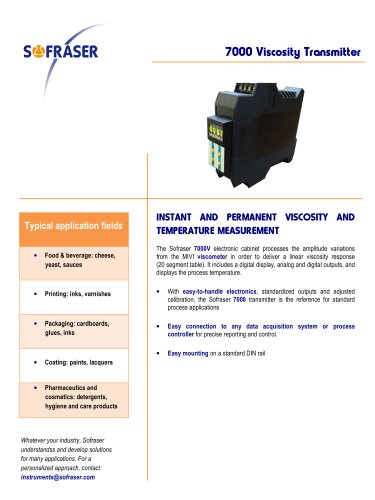 VISCOSITY TRANSMITTER: 7000