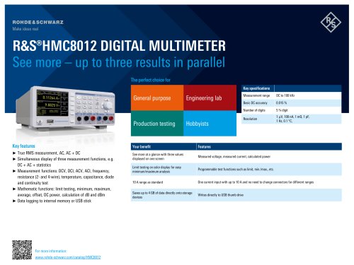 R&S®HMC8012 Digital Multimeter