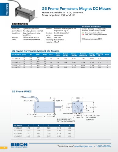 26 Frame Permanent Magnet DC Motors