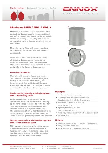 Manholes MHR / MHL / MHL 2