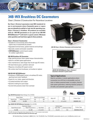 34B-WX Brushless DC Gearmotors