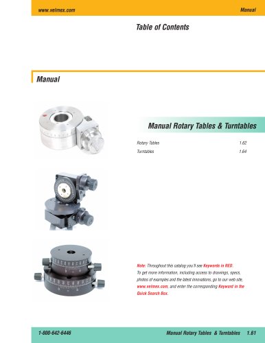 Hand or manually operated worm and gear rotary tables