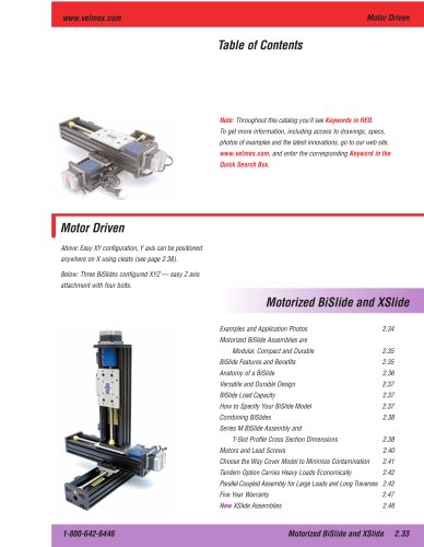 motor driven linear stages for scanning and indexing