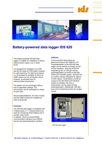 Battery-powered data logger IDS 620