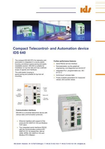 IDS 640 ? A compact automation and telemetry device