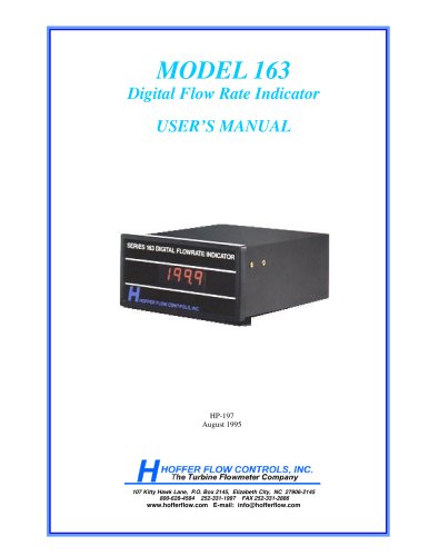 Model 163 Digital Flow Rate Indicator (3.5 digit)