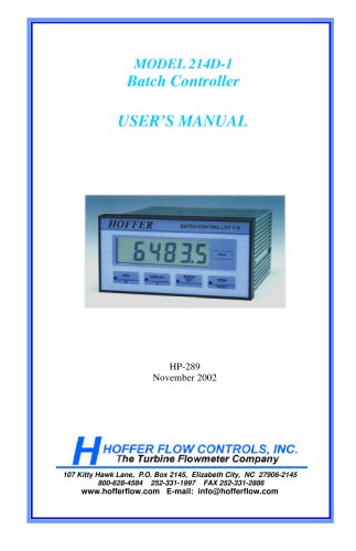 Model 214D-1 Batch Controller