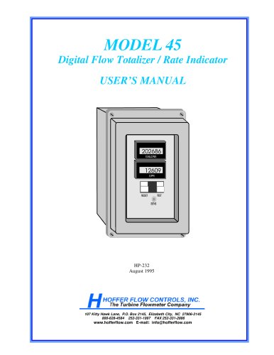 Model 45 Digital Flow Totalizer/Rate indicator