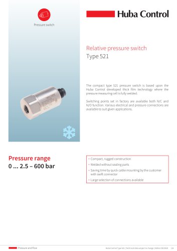 Electronic Pressure Switch 521 0 ... 2.5 - 600 bar