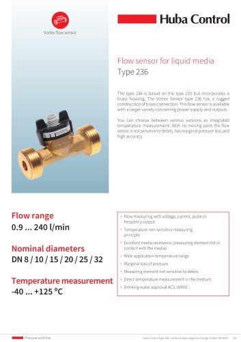 Flow sensor 236 0.9 ... 240 l/min