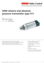 OEM Pressure sensor 511 -1 ... 0 - 600 bar