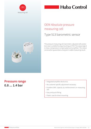 Pressure measuring cell OEM 513 - barometric sensor 0.8 ... 1.4 bar