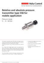 Pressure sensor 558 0 ... 6 – 60 bar