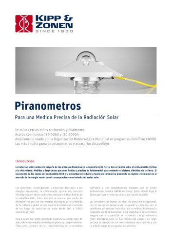 Piranometros para una Medida Precisa de la Radiación Solar