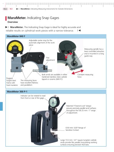 MaraMeter Indicating Snap Gage 840 FC with Ceramic Measuring Faces