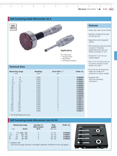 Micromar Self-Centering Inside Micrometer 44 A