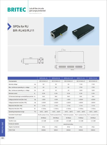 BRRJ45L-4L BRRJ45H-8L BRRJ45L-4LR BR-RJ11