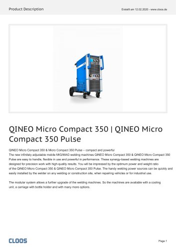 QINEO Micro Compact 350 | QINEO Micro Compact 350 Pulse