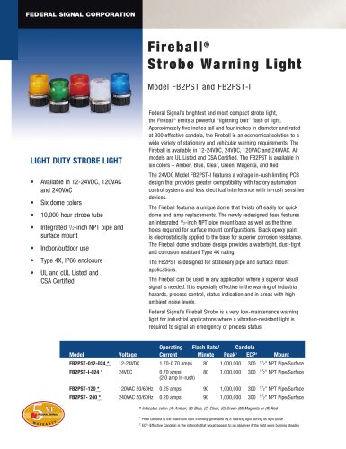 FB2PST?I Fireball® Strobe Warning Light