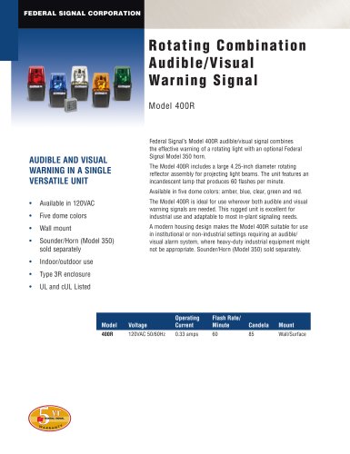 Rotating Combination Audible/Visual Warning Signal