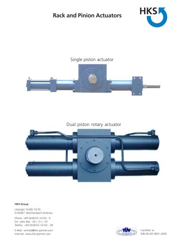 Rack and Pinion Actuators