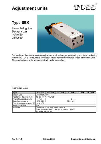 Adjustment units Type SEK