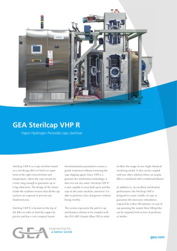 GEA Sterilcap VHP R Vapor Hydrogen Peroxide caps sterilizer