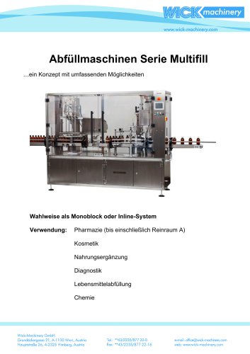 Abfüllmaschinen Serie Multifill