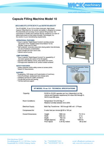 Capsule Filling Machine Model 10