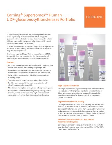 Corning® Supersomes? Human UDP-glucuronosyltransferases Portfolio