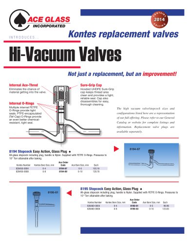 Hi-Vacuum Valves