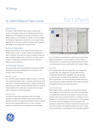 GE 700kW Brilliance Solar Inverter