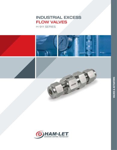 INDUSTRIAL EXCESS FLOW VALVES H-911 SERIES