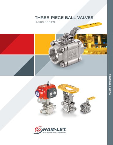 THREE-PIECE BALL VALVES H-500 SERIES